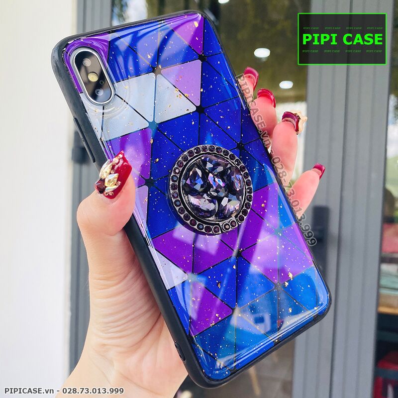 Ốp Lưng iPhone X / XS - Tam giác - Tím