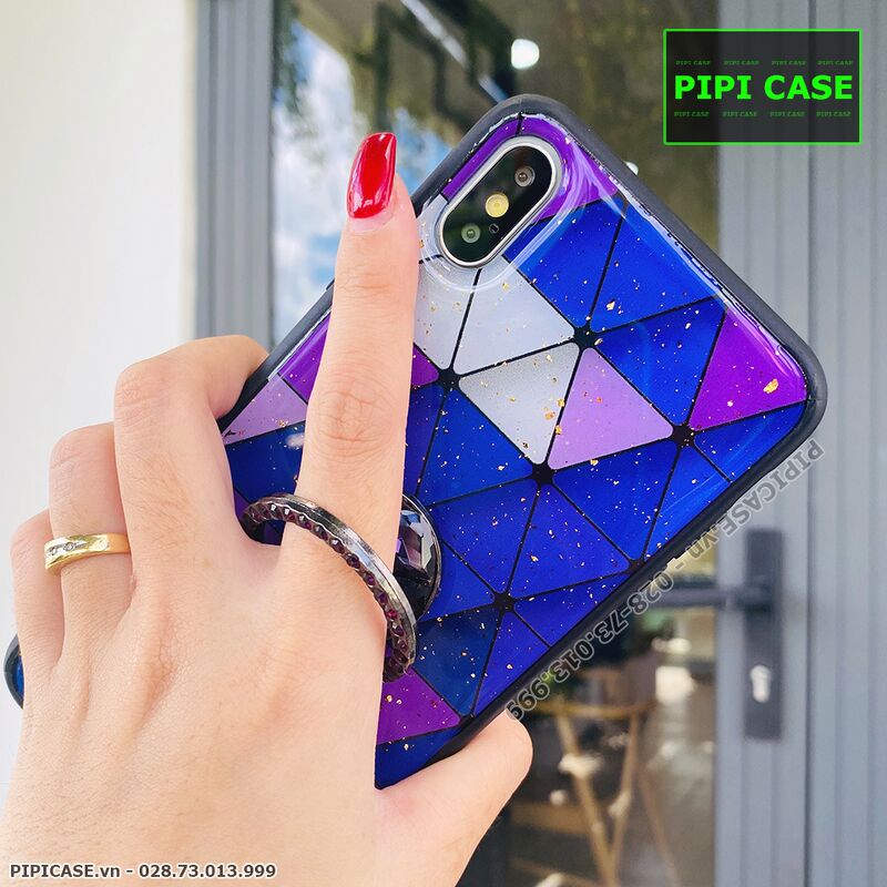 Ốp Lưng iPhone X / XS - Tam giác - Tím