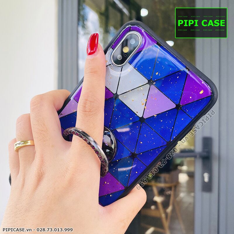 Ốp Lưng iPhone X / XS - Tam giác - Tím