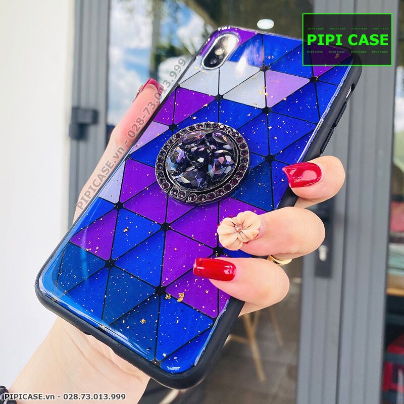 Ốp Lưng iPhone X / XS - Tam giác - Tím