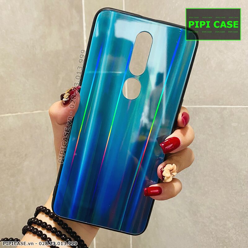 Ốp Lưng Oppo F11 Pro - Kính Cầu Vồng - Xanh Ngọc