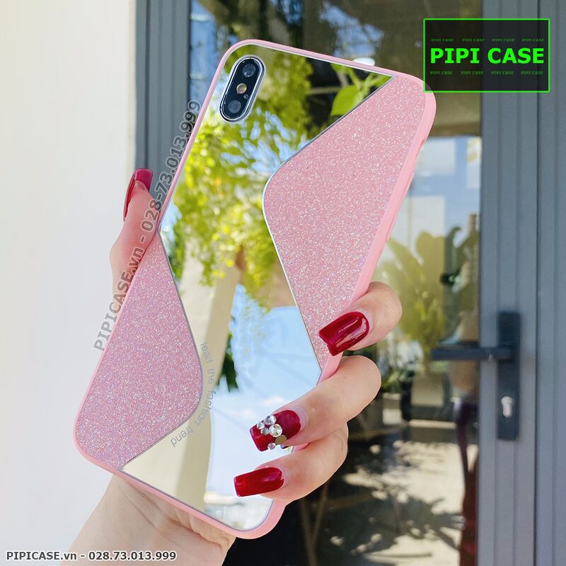 Ốp Lưng iPhone XS Max - Glitter Mirror - Hồng