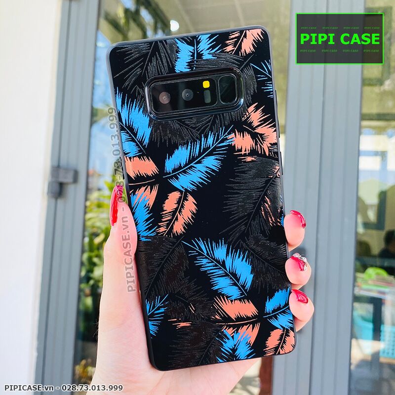 Ốp Lưng Samsung Note 8 - Feathers - Xanh Dương