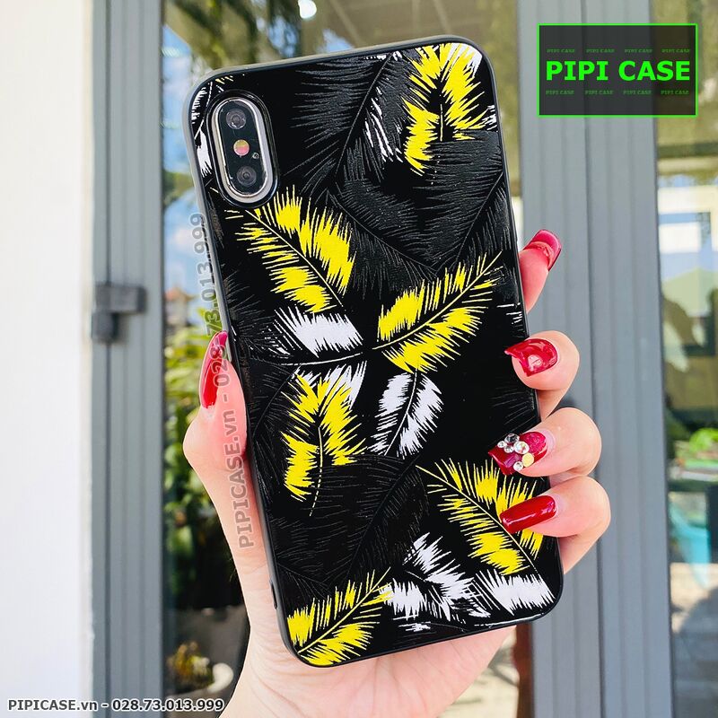Ốp Lưng iPhone XS Max - Feathers - Vàng