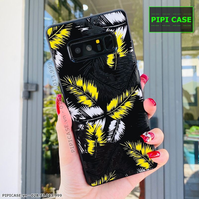 Ốp Lưng Samsung Note 8 - Feathers - Vàng