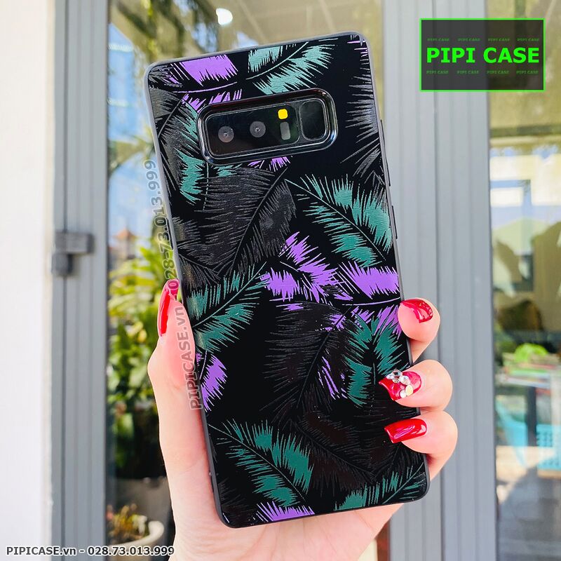 Ốp Lưng Samsung Note 8 - Feathers - Tím