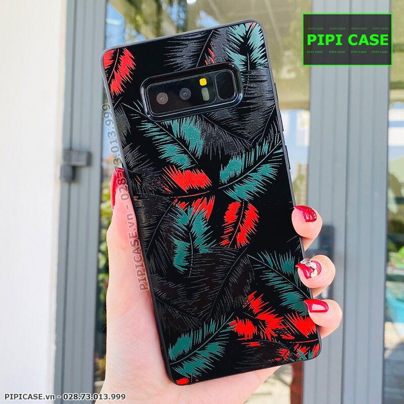 Ốp Lưng Samsung Note 8 - Feathers - Đỏ