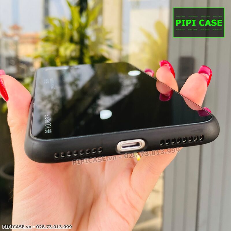 Ốp Lưng iPhone 8 Plus - Glass Two Color - Đen