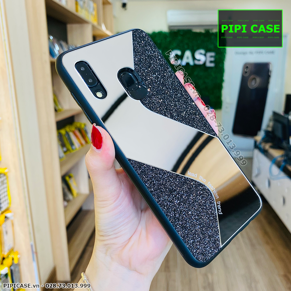 Ốp Lưng Samsung A20 / A30 - Glitter Mirror - Đen