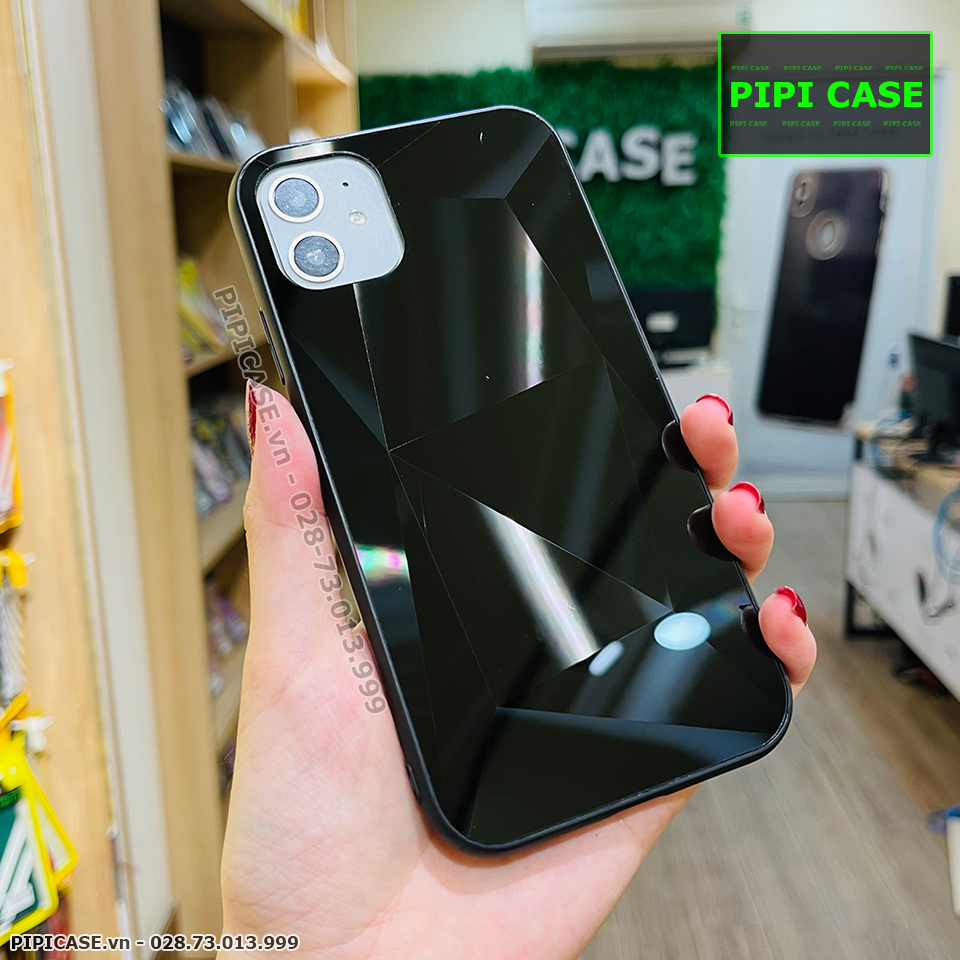 Ốp Lưng iPhone 11 - Kim Cương 6D - Đen