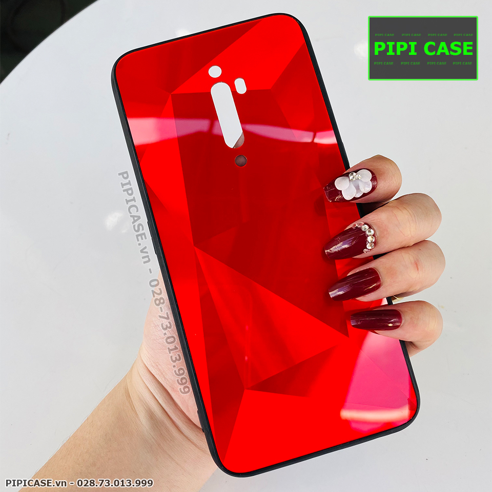 Ốp Lưng Oppo Reno 2F - Kim Cương 6D - Đỏ
