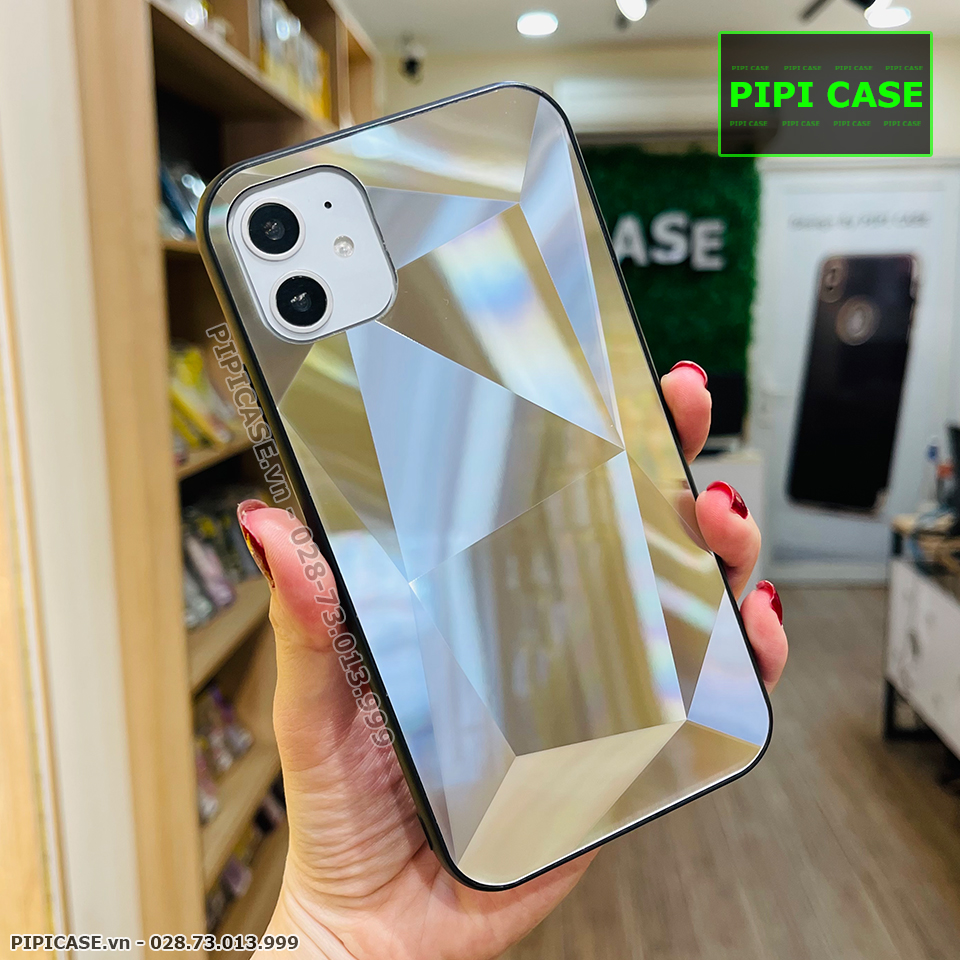 Ốp Lưng iPhone 11 - Kim Cương 6D - Bạc