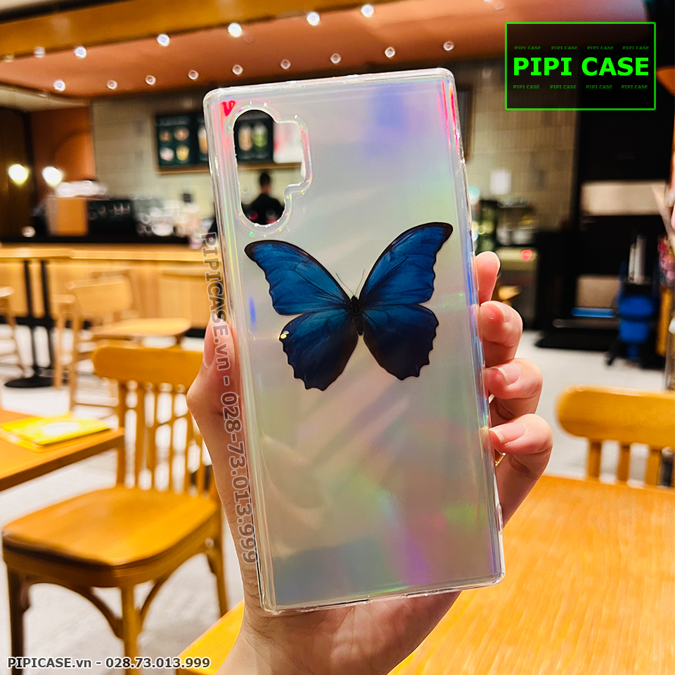 Ốp Lưng Samsung Note 10 Plus - Butterfly - Xanh Dương