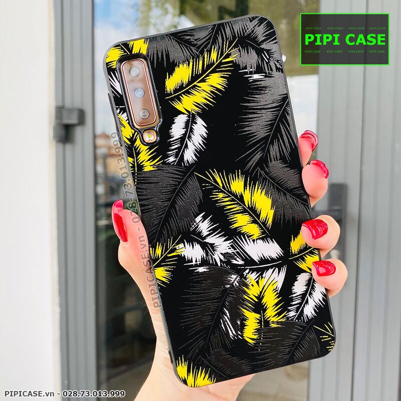 Ốp Lưng Samsung A7 2018 - Feathers - Vàng