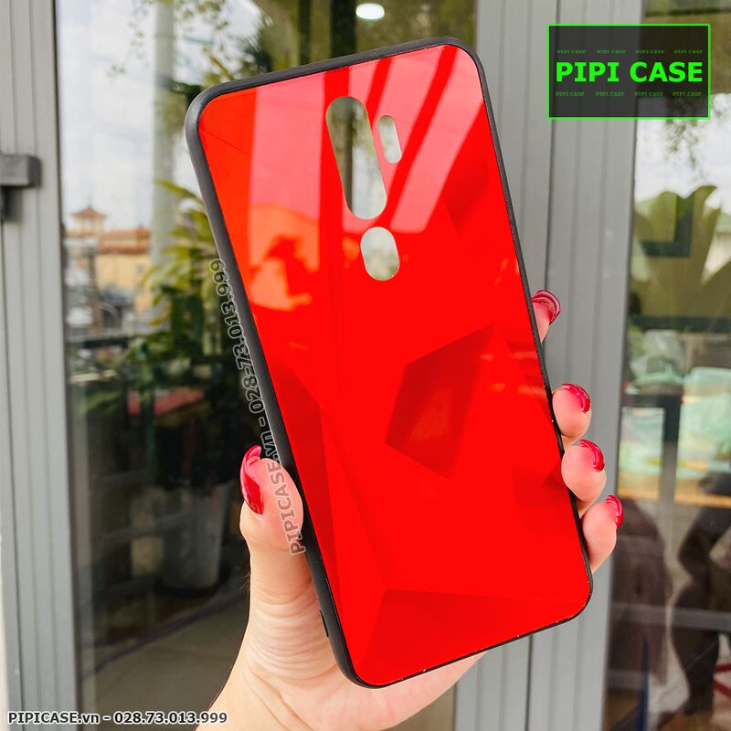 Ốp Lưng Oppo A5 2020 / A9 2020 - Kim Cương 6D - Đỏ