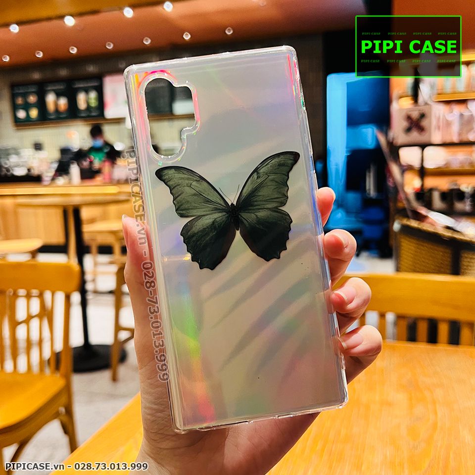 Ốp Lưng Samsung Note 10 Plus - Butterfly - Xanh Lá
