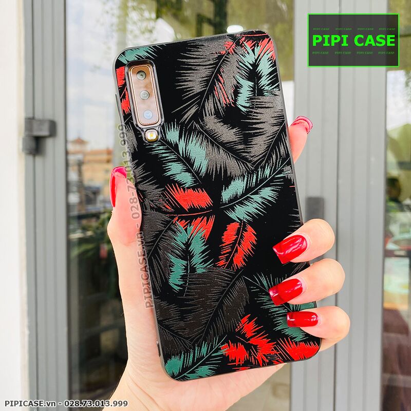 Ốp Lưng Samsung A7 2018 - Feathers - Đỏ