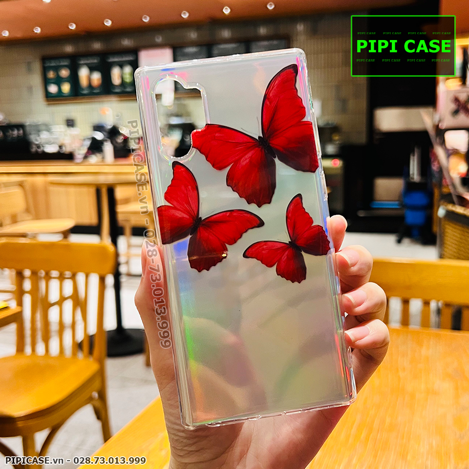 Ốp Lưng Samsung Note 10 Plus - Butterfly 3 - Đỏ