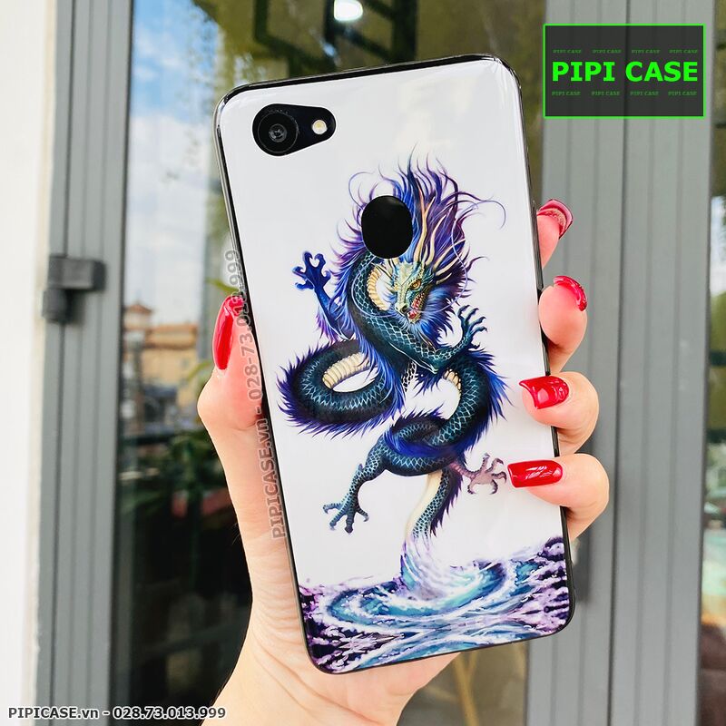 Ốp Lưng Oppo F7 - Mẫu 3D - Rồng Trắng
