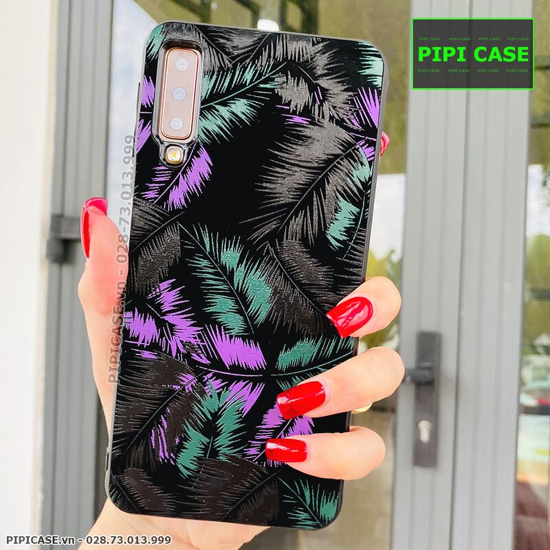 Ốp Lưng Samsung A7 2018 - Feathers - Tím