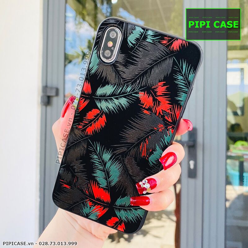 Ốp Lưng iPhone X / XS - Feathers - Đỏ
