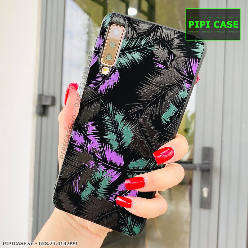 Ốp Lưng Samsung A7 2018 - Feathers - Tím