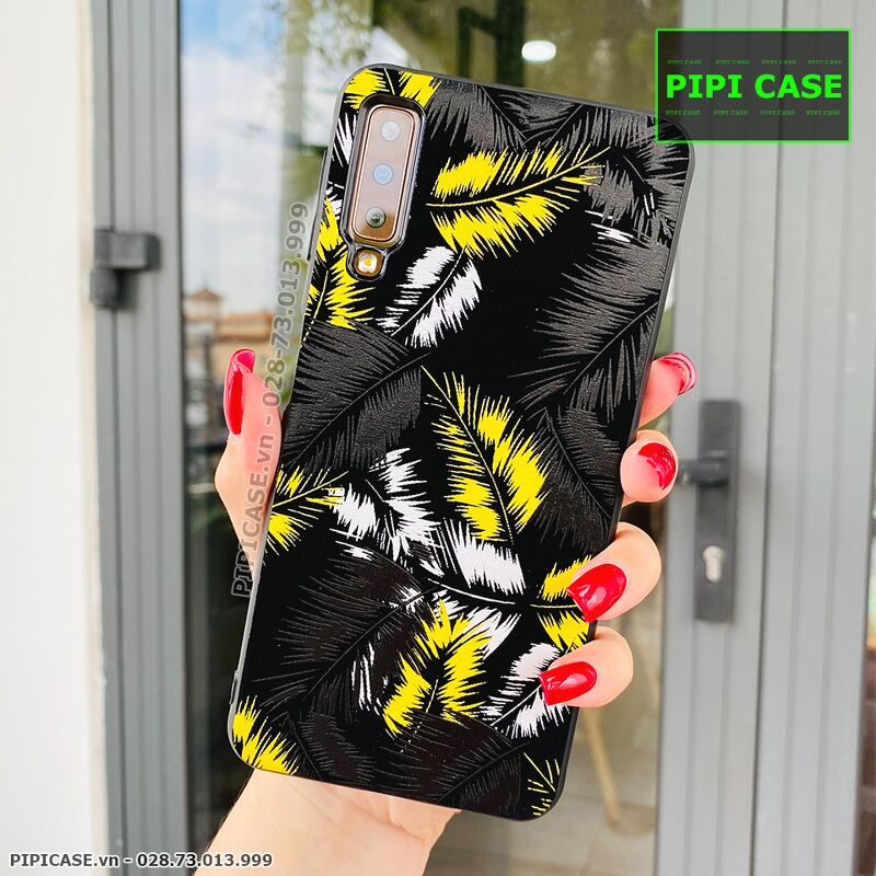 Ốp Lưng Samsung A7 2018 - Feathers - Vàng