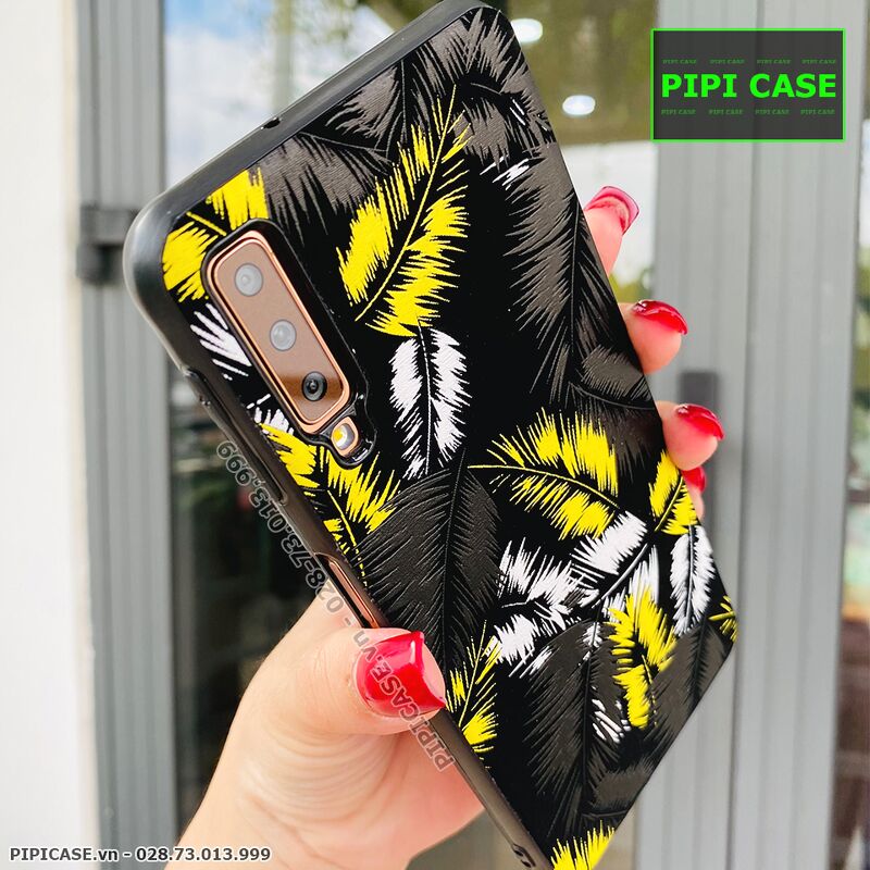 Ốp Lưng Samsung A7 2018 - Feathers - Vàng