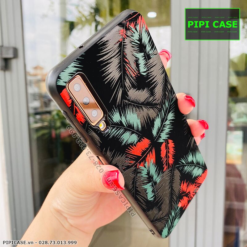 Ốp Lưng Samsung A7 2018 - Feathers - Đỏ