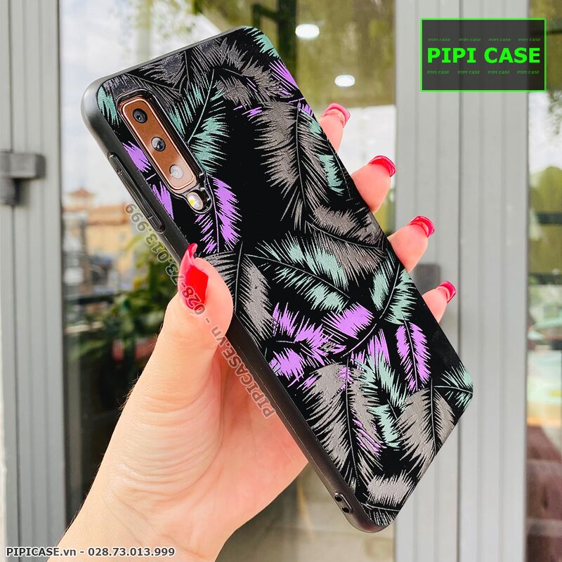 Ốp Lưng Samsung A7 2018 - Feathers - Tím