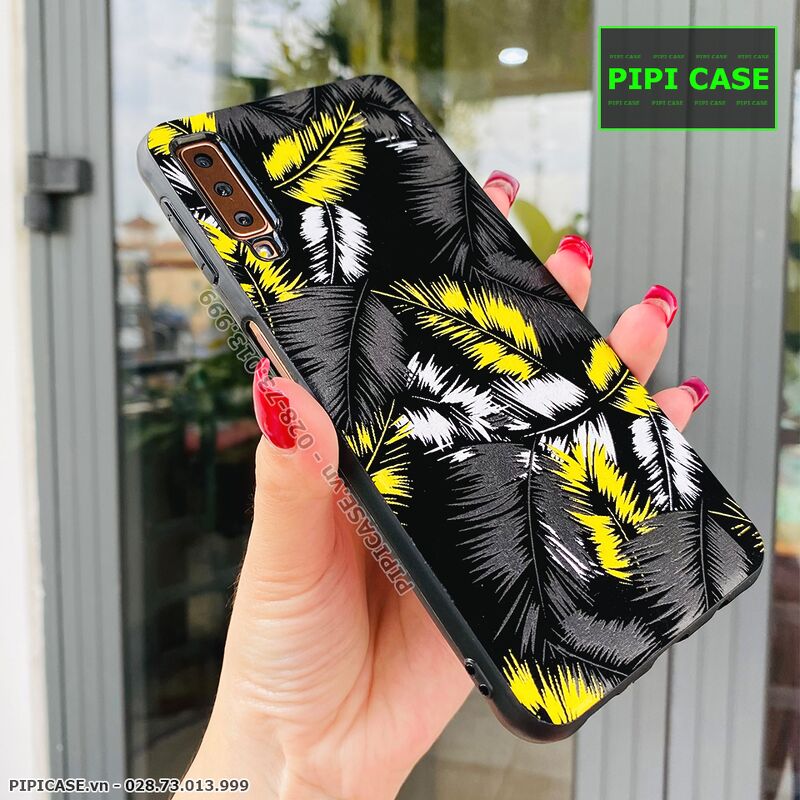 Ốp Lưng Samsung A7 2018 - Feathers - Vàng
