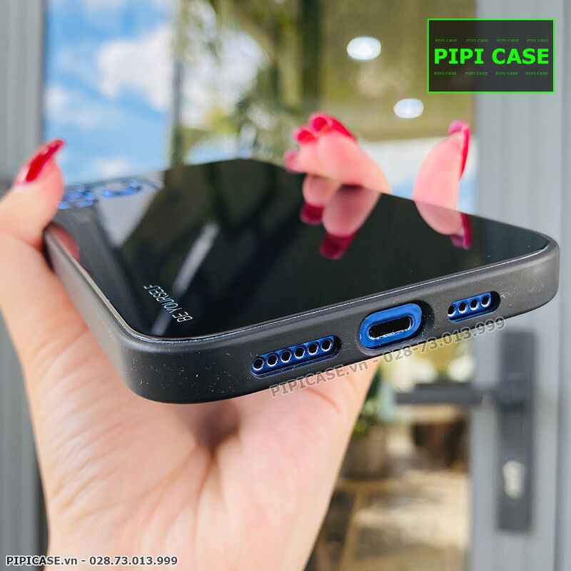 Ốp Lưng iPhone 12 Pro Max - Glass Two Color - Đen
