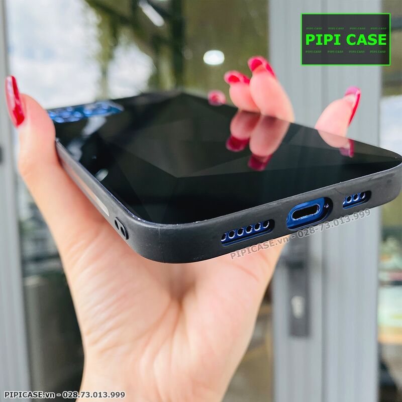 Ốp Lưng iPhone 12 Pro Max - Glass Two Color - Đen