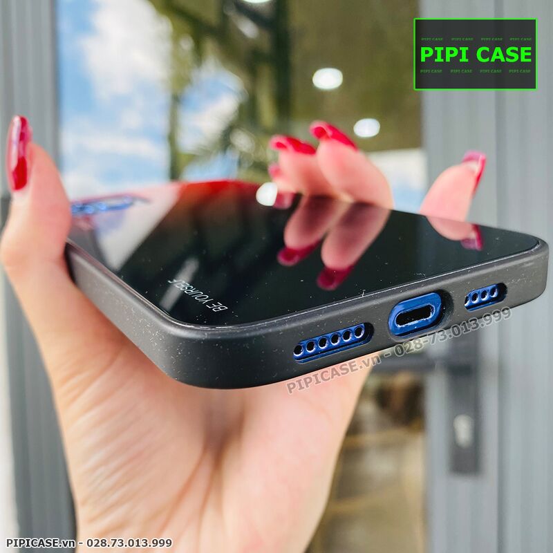 Ốp Lưng iPhone 12 Pro Max - Glass Two Color - Đỏ Đen