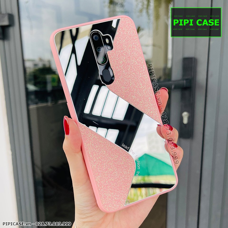 Ốp Lưng Oppo A5 2020 / A9 2020 - Glitter Mirror - Hồng