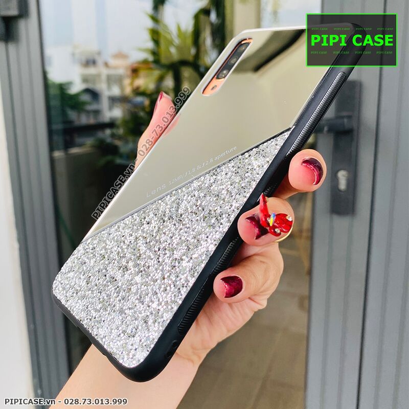 Ốp Lưng Samsung A70 - Super Diamond - Bạc
