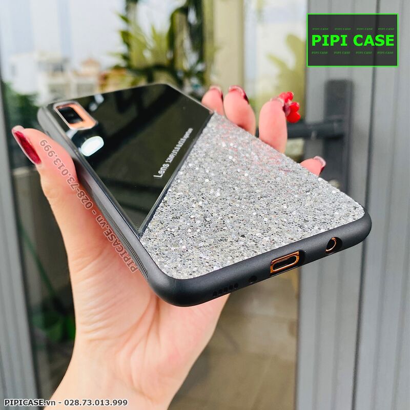 Ốp Lưng Samsung A70 - Super Diamond - Bạc