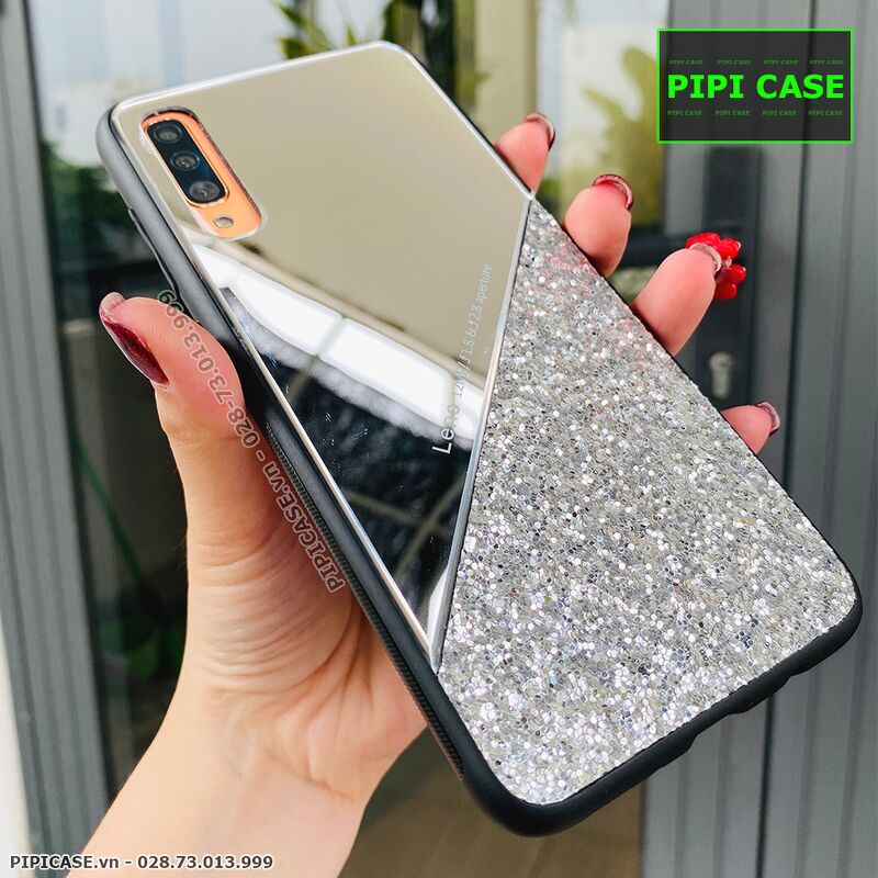 Ốp Lưng Samsung A70 - Super Diamond - Bạc