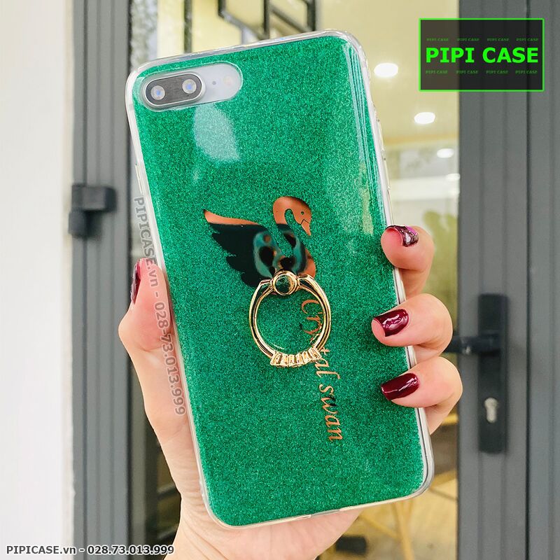 Ốp Lưng iPhone 8 Plus - iRing Thiên Nga - Xanh Lá