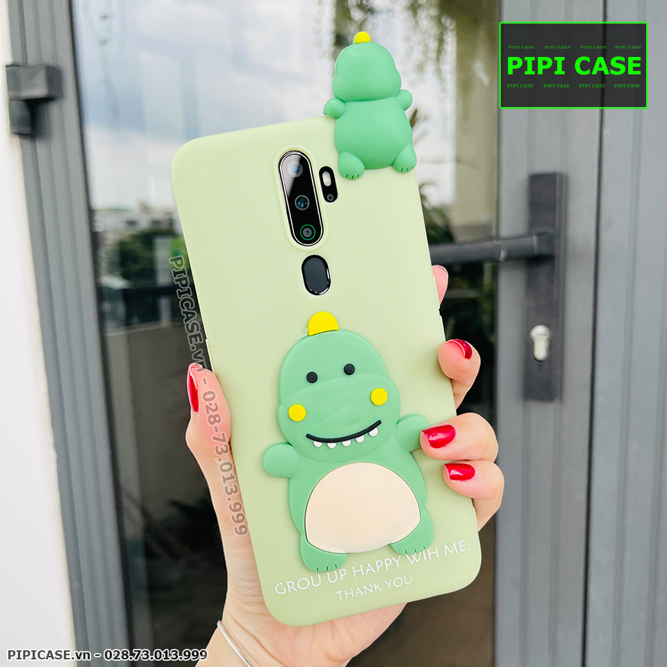 Ốp Lưng Oppo A5 2020 / A9 2020 - Khủng Long - Xanh
