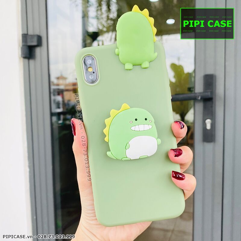Ốp Lưng iPhone XS Max - Pop Khủng Long - Xanh