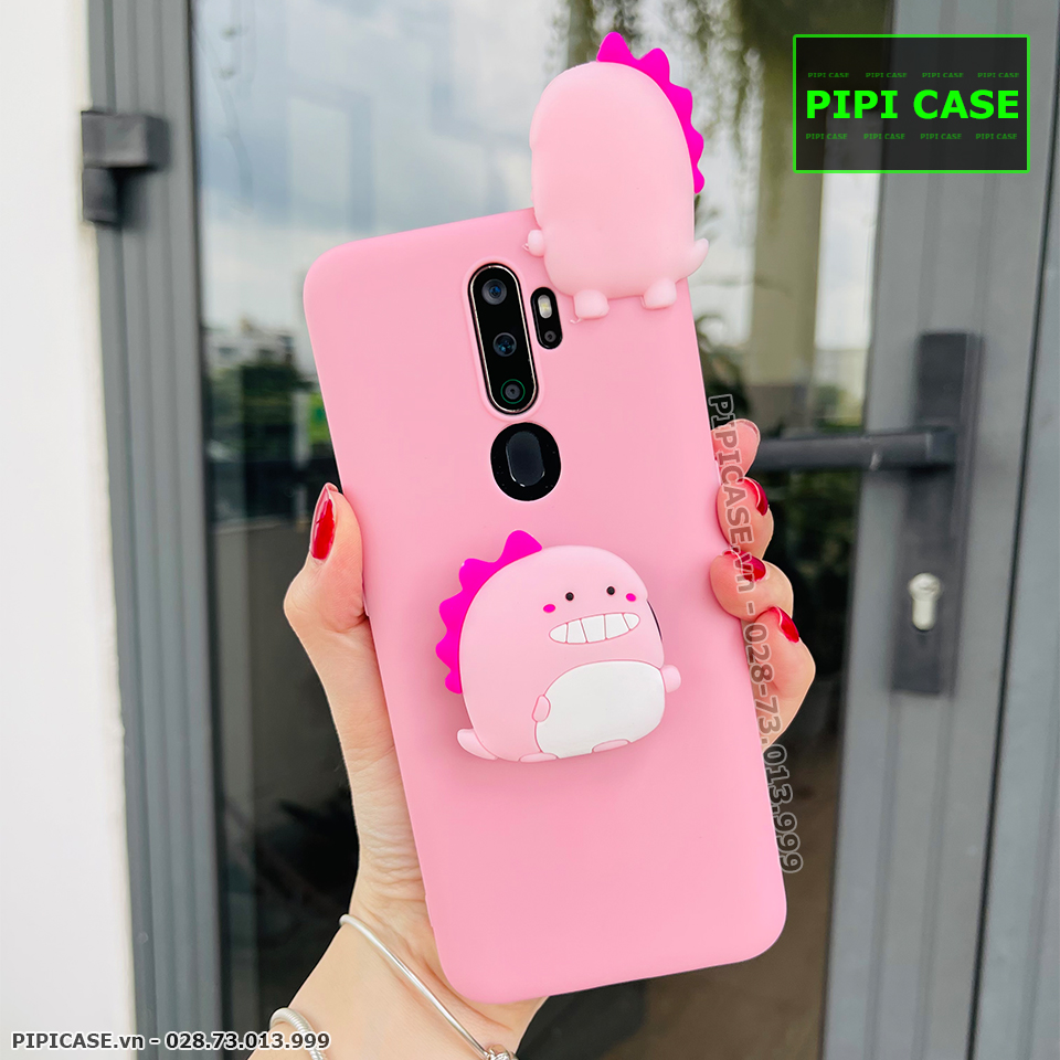 Ốp Lưng Oppo A5 2020 / A9 2020 - Pop Khủng Long - Hồng