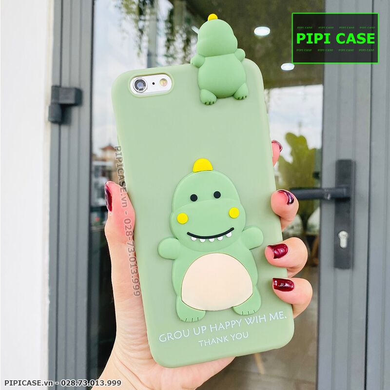 Ốp Lưng iPhone 6S - Khủng Long - Xanh