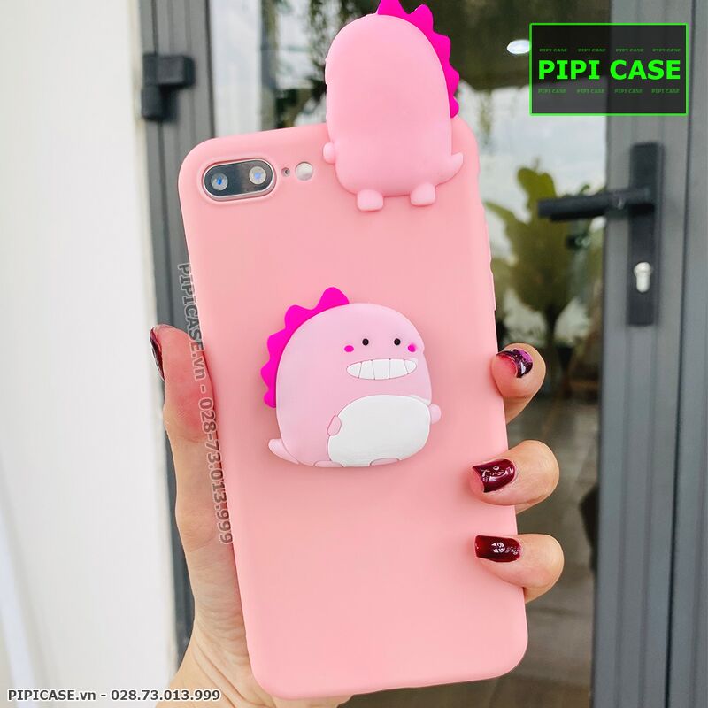 Ốp Lưng iPhone 8 Plus - Pop Khủng Long - Hồng