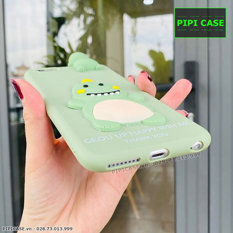 Ốp Lưng iPhone 6S - Khủng Long - Xanh