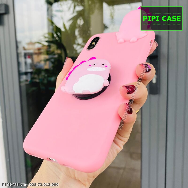 Ốp Lưng iPhone X / XS - Pop Khủng Long - Hồng