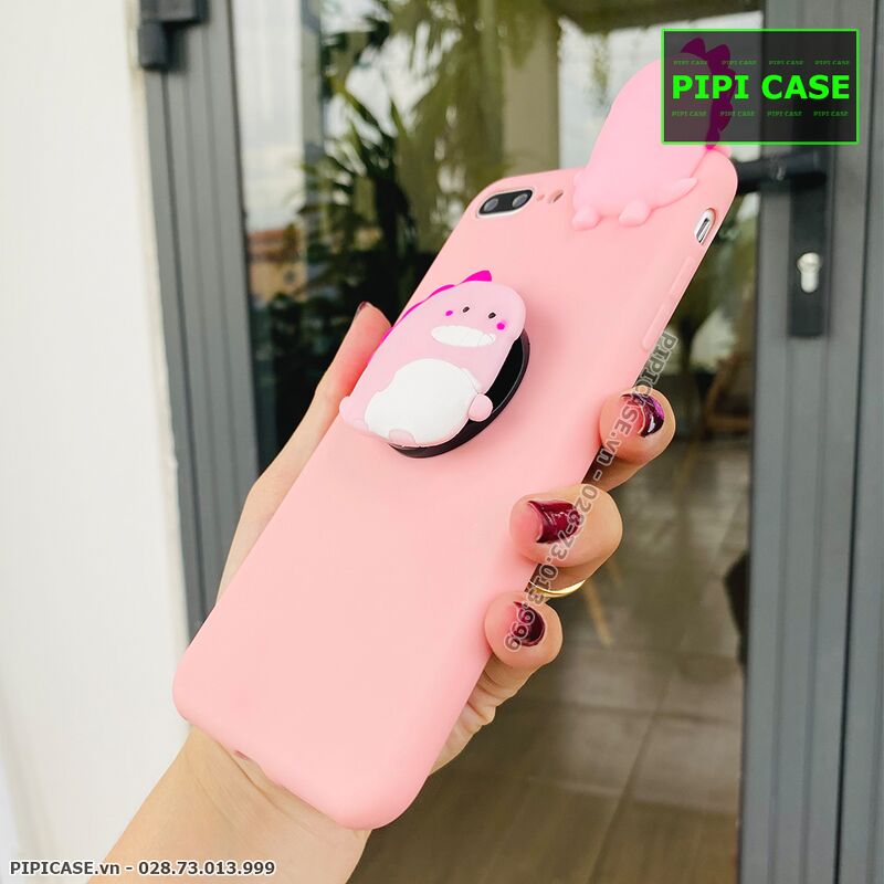 Ốp Lưng iPhone 8 Plus - Pop Khủng Long - Hồng