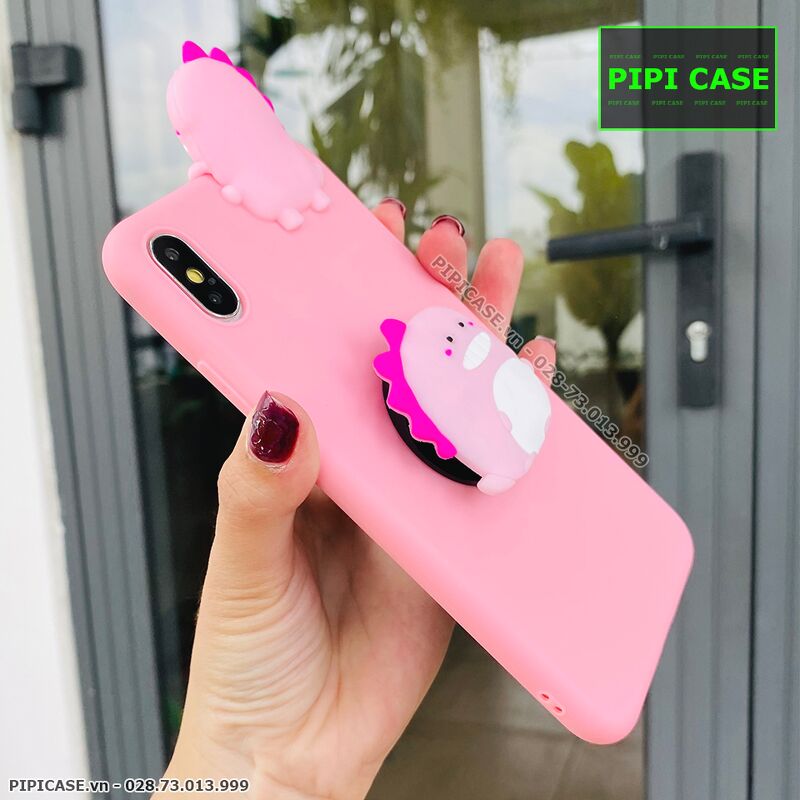 Ốp Lưng iPhone X / XS - Pop Khủng Long - Hồng
