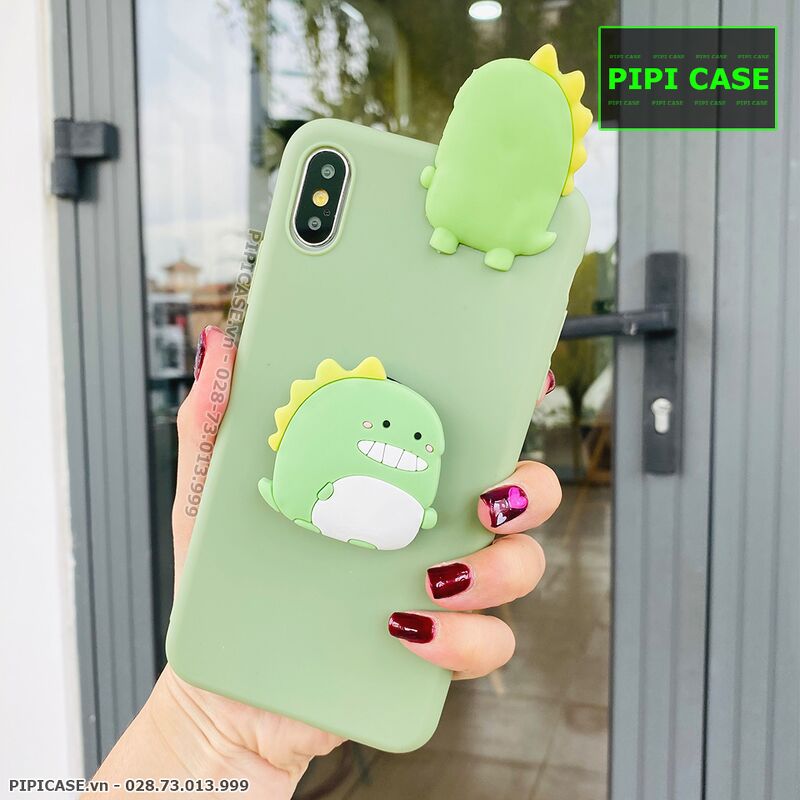 Ốp Lưng iPhone XS Max - Pop Khủng Long - Xanh