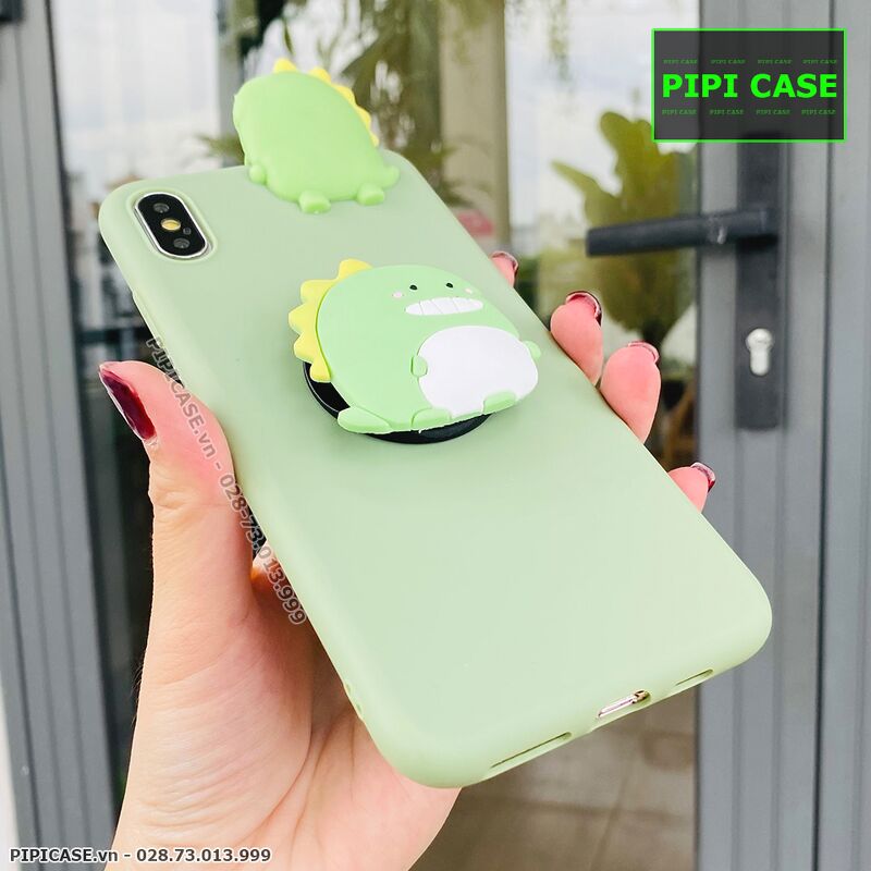 Ốp Lưng iPhone XS Max - Pop Khủng Long - Xanh